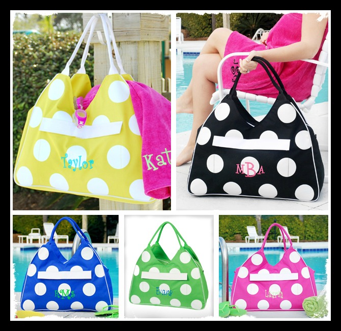 1003 Personalized Large Polka Dot Tote